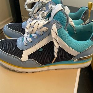 Michael kors sneakers sz 7.5 different blue and yellow color